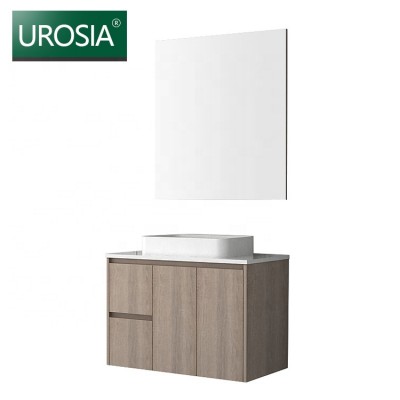 foshan hotel wall mounted bathroom vanity set luxury high gloss white double sinks vanity bathroom unit