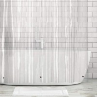 Transparent Clear Eco Friendly Waterproof  PEVA Mildew Resistant Bathroom Shower Curtain